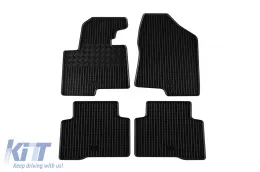 Specific rubber mats suitable for Hyundai Santa Fe 2013-2018, 4-piece set, black color-image-6228601