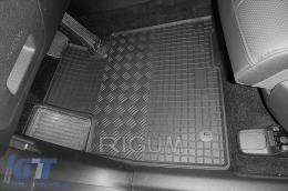 Specific rubber mats suitable for Hyundai Santa Fe 2019-2021, 4-piece set, black color-image-6229082