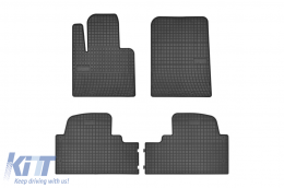 Specific rubber mats suitable for Hyundai Santa Fe, Kia Sorento 2015-2020, 4-piece set, black color-image-6231300