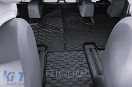 Specific rubber mats suitable for Hyundai Staria second+third row 7 seats after 2022, 6 pieces, black-image-6229396