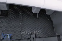 Specific rubber mats suitable for Hyundai Staria second+third row 7 seats after 2022, 6 pieces, black-image-6229397