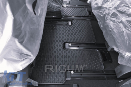 Specific rubber mats suitable for Hyundai Staria second+third row 9 seats after 2022, 4-piece set, black color-image-6229403