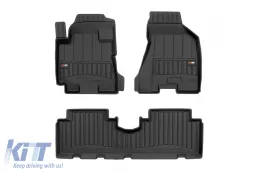 Specific rubber mats suitable for Hyundai Tucson I 2004-2009, 4-piece set, black color, with 24-month warranty-image-6222192