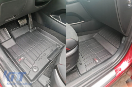Specific rubber mats suitable for Hyundai Tucson after 2020, not suitable for Hybrid, 3-piece set, black color, with 24-month warranty-image-6222919