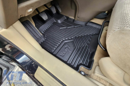 Specific rubber mats suitable for Hyundai Tucson 2004-2009, 3-piece set, black color-image-6227028