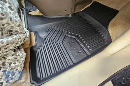 Specific rubber mats suitable for Hyundai Tucson 2004-2009, 3-piece set, black color-image-6227030