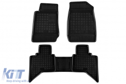 Specific rubber mats suitable for Isuzu D-Max after 2011, 3-piece set, black color - ABFMI6016521