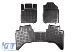 Specific rubber mats suitable for Isuzu D-Max after 2020 with double cab, 4 doors, 4-piece set, black color-image-6216798