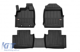 image-4-Specific rubber mats suitable for Isuzu D-max after 2019 with extended cab with 4 doors, 3-piece set, black color, with 24-month warranty