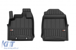 Specific rubber mats suitable for Isuzu D-max after 2019 with extended cab with 4 doors, 3-piece set, black color, with 24-month warranty-image-6223266