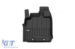 Specific rubber mats suitable for Isuzu D-max after 2019 with extended cab with 4 doors, 3-piece set, black color, with 24-month warranty-image-6223267