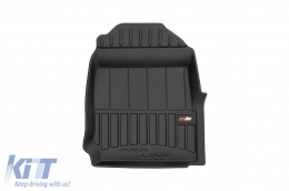 Specific rubber mats suitable for Isuzu D-max after 2019 with extended cab with 4 doors, 3-piece set, black color, with 24-month warranty-image-6223268