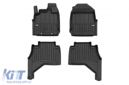 image-76-Specific rubber mats suitable for Isuzu D-max after 2019 with double cab, 4-piece set, black color, with 24-month warranty