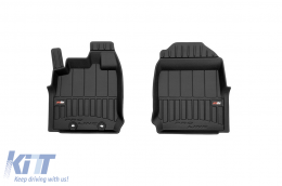 image-77-Specific rubber mats suitable for Isuzu D-max after 2019, 2 doors, single cab, 3-piece set, black color, with 24-month warranty from Frogum 3D ProLine series.