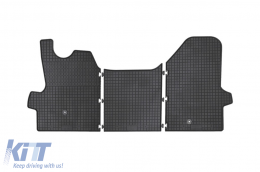 Specific rubber mats suitable for Iveco Daily after 2020, 3-piece set, black color-image-6229871