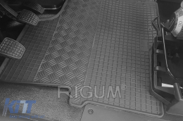 Specific rubber mats suitable for Iveco Daily 2014-2022, after 2022 with 2 or 3 seats, 2-piece set, black color-image-6249523