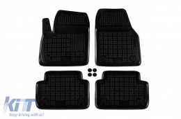 Specific rubber mats suitable for Jaguar E-Pace after 2017, 4-piece set, black color-image-6216834