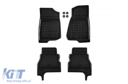 image-13-Specific rubber mats suitable for Jeep Gladiator after 2021 4x4 AWD, version with Alpine sound system, 4-piece set, black color