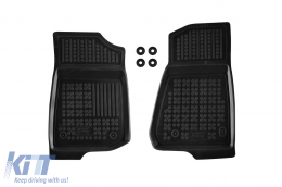 Specific rubber mats suitable for Jeep Gladiator after 2021 4x4 AWD, version with Alpine sound system, 4-piece set, black color-image-6216626