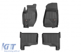 Specific rubber mats suitable for Jeep Grand Cherokee 2004-2010, 4-piece set, black color, with 24-month warranty-image-6222572