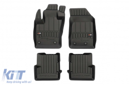 Specific rubber mats suitable for Jeep Renegade, Fiat 500X after 2014, 4-piece set, black color, with 24-month warranty from Frogum 3D ProLine series. - ABFMJ6017585