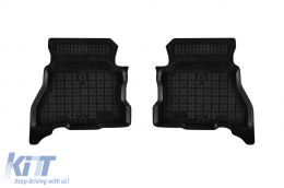 Specific rubber mats suitable for Jeep Wrangler Unlimited JL 4xe PHeV, 4 doors 2018-2021, after 2021, 4-piece set, black color-image-6216620