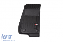 Specific rubber mats suitable for Jeep Wrangler 4xe, after 2021, 3-piece set, black color, with 24-month warranty-image-6223664