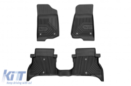 Specific rubber mats suitable for Jeep Wrangler 4xe after 2021, 3-piece set, black color - ABFMJ6018517