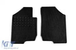 Specific rubber mats suitable for Kia Carens II after 2007, 4-piece set, black color-image-6248644