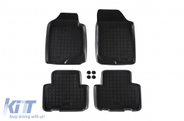 Specific rubber mats suitable for Kia Carens 2006-2013, 4-piece set, black color - ABFMK6016172