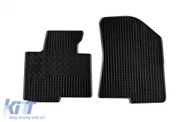 Specific rubber mats suitable for Kia Carens after 2013, 5 seats, 4-piece set, black color-image-6228625