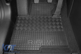 Specific rubber mats suitable for Kia Carens after 2013, 5 seats, 4-piece set, black color-image-6228627