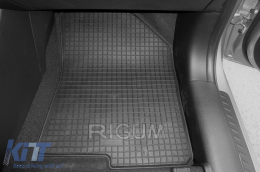 Specific rubber mats suitable for Kia Carens after 2013, 5 seats, 4-piece set, black color-image-6228628