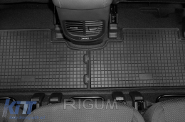 Specific rubber mats suitable for Kia Carens after 2013, 5 seats, 4-piece set, black color-image-6228629