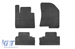 Specific rubber mats suitable for Kia Carens 2013-2018, 5 seats, 4-piece set, black color from Frogum El Toro series - ABFMK6019114