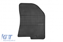 Specific rubber mats suitable for Kia Carens 2013-2018, 5 seats, 4-piece set, black color from Frogum El Toro series-image-6230247