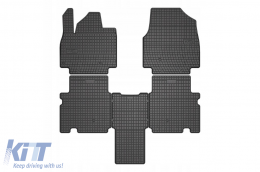 Specific rubber mats suitable for Kia EV9 after 2023, 4-piece set, black color - ABFMK6019379