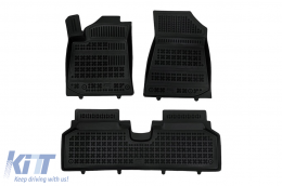 Specific rubber mats suitable for Kia Niro EV after 2022, 3-piece set, black color-image-6214813
