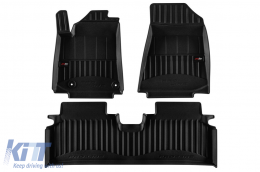 Specific rubber mats suitable for KIA Niro EV after 2024, 3-piece set, black color, with 24-month warranty-image-6224205