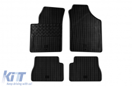 Specific rubber mats suitable for Kia Picanto after 2005, 4-piece set, black color-image-6248661