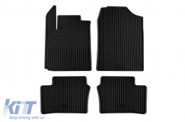 Specific rubber mats suitable for Kia Picanto after 2017, Picanto after 2021, 4-piece set, black color-image-6249607