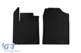 Specific rubber mats suitable for Kia Picanto after 2017, Picanto after 2021, 4-piece set, black color-image-6249608