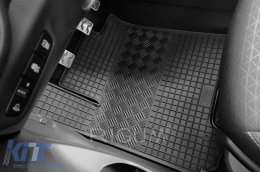 Specific rubber mats suitable for Kia Picanto after 2017, Picanto after 2021, 4-piece set, black color-image-6249610