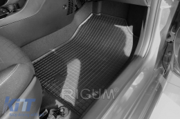 Specific rubber mats suitable for Kia Picanto after 2017, Picanto after 2021, 4-piece set, black color-image-6249611