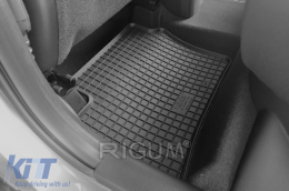 Specific rubber mats suitable for Kia Picanto after 2017, Picanto after 2021, 4-piece set, black color-image-6249612