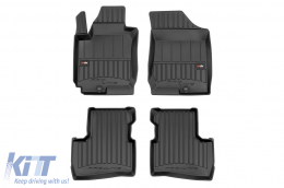Specific rubber mats suitable for KIA Pro Ceed 2006-2012, 4-piece set, black color, with 24-month warranty - ABFMK6017823
