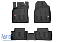 image-44-Specific rubber mats suitable for KIA Proceed after 2018, 3-piece set, black color, with 24-month warranty