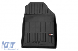 Specific rubber mats suitable for KIA Proceed after 2018, 3-piece set, black color, with 24-month warranty-image-6223608
