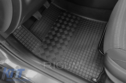 Specific rubber mats suitable for Kia Rio, Stonic 2017-2021, after 2021, 4-piece set, black color-image-6228955