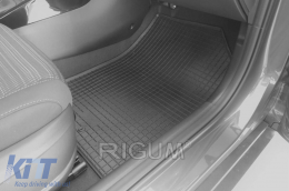 Specific rubber mats suitable for Kia Rio, Stonic 2017-2021, after 2021, 4-piece set, black color-image-6228956